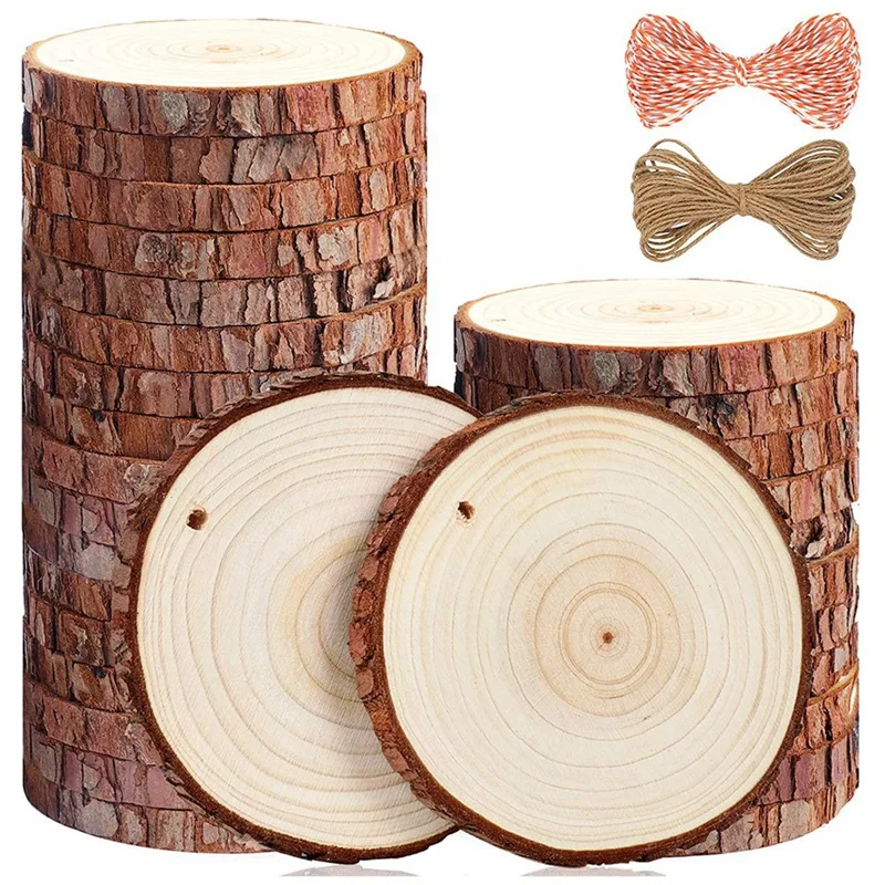 Natural Wood Slices - 30 Pcs 3.5-4 Inches Craft Unfinished Wood Kit Pre Drilled With Hole Wooden Circles For Arts Wood
Natural Wood Slices - 30 Pcs 3.5-4 Inches Craft Unfinished Wood Kit Pre Drilled With Hole Wooden Circles For Arts Wood