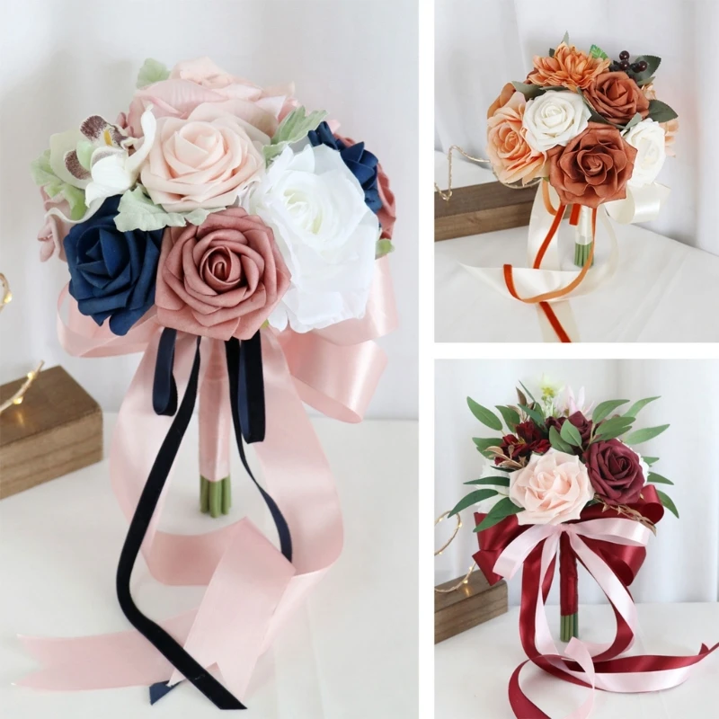

Свадебный искусственный пион, роза, букет, украшения, ручные цветочные украшения, товары для рукоделия на день свадьбы