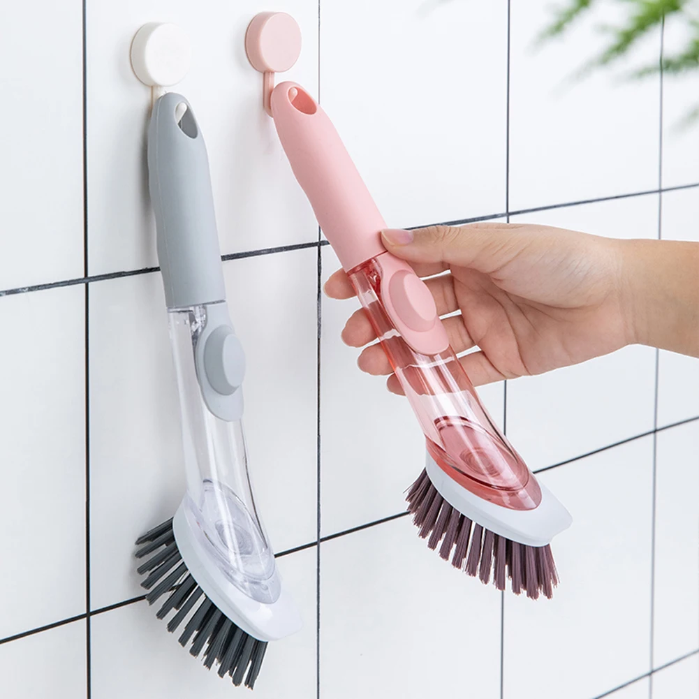 1pc Plastic Long Handle Refillable Sponge Dishwashing Brush Automatic Liquid Adding Bowls Kitchen Cleaning Brush
1pc Plastic Long Handle Refillable Sponge Dishwashing Brush Automatic Liquid Adding Bowls Kitchen Cleaning Brush