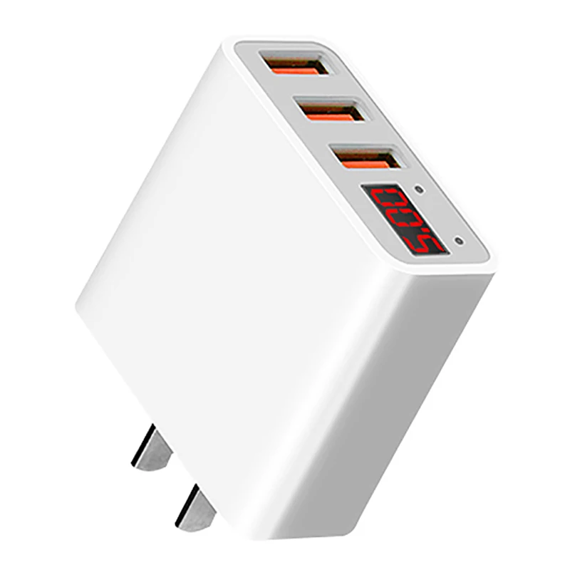 Vissko 3 USB 3.4A Fast Charging Adapter/Smart Voltage Digital Display Monitoring Charging Plug/Mobile Phone Charger-US Plug 
Vissko 3 USB 3.4A Fast Charging Adapter/Smart Voltage Digital Display Monitoring Charging Plug/Mobile Phone Charger-US Plug
