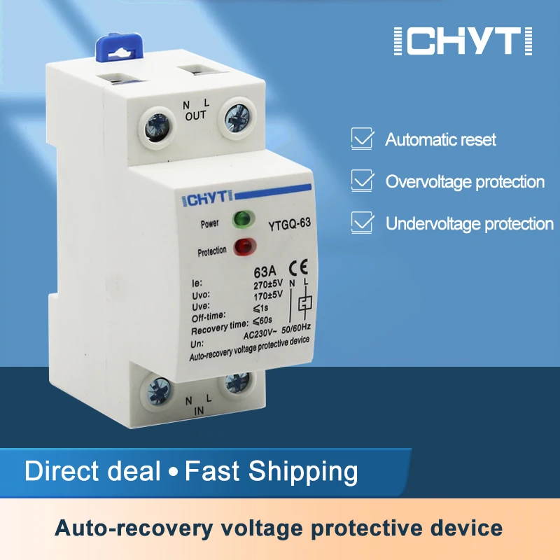 40A 230V Din Rail Automatic Recovery Reconnect Over Voltage And Under Voltage Protective Device Protector Protection Relay
40A 230V Din Rail Automatic Recovery Reconnect Over Voltage And Under Voltage Protective Device Protector Protection Relay