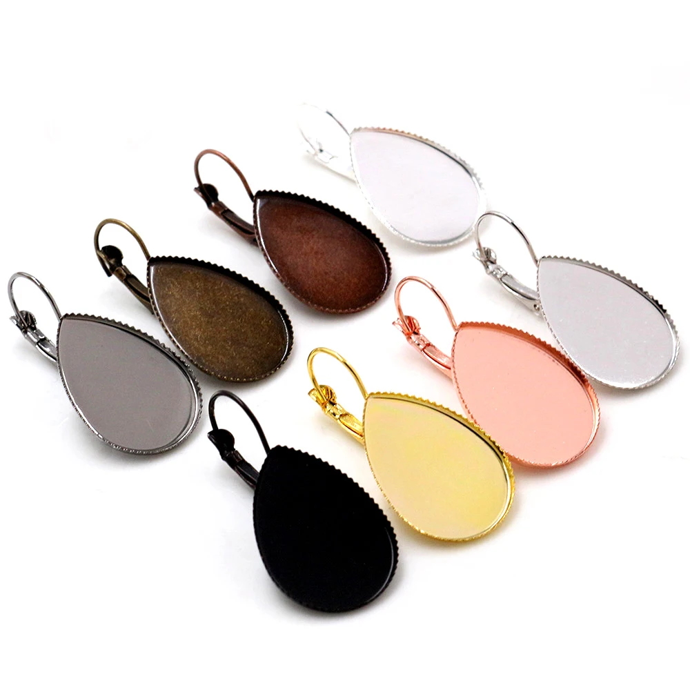 

18x25mm 10pcs 8 Colors plated French Lever Back Earrings Blank/Base,Fit 18*25mm Drop glass cabochons;Earring bezels