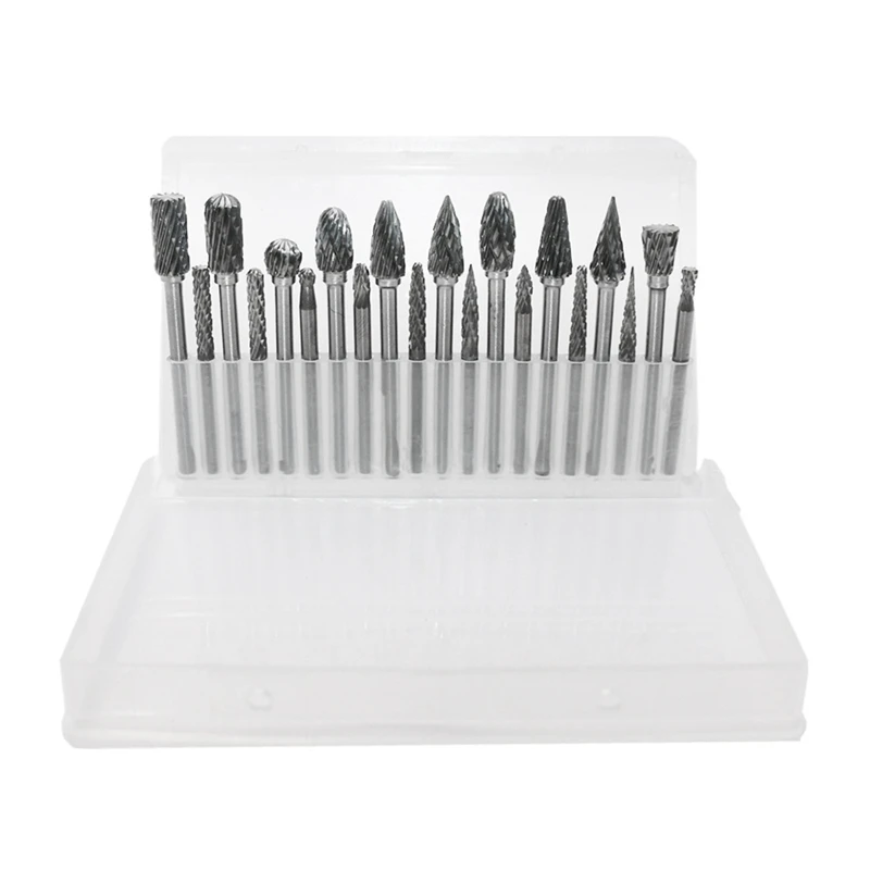 20 PCS Rock Carbide Burr Set Die Grinder Tool Rasp Wood Carving Bits 1/8In Shank For Metal Wood Weld Grinding Deburring
20 PCS Rock Carbide Burr Set Die Grinder Tool Rasp Wood Carving Bits 1/8In Shank For Metal Wood Weld Grinding Deburring