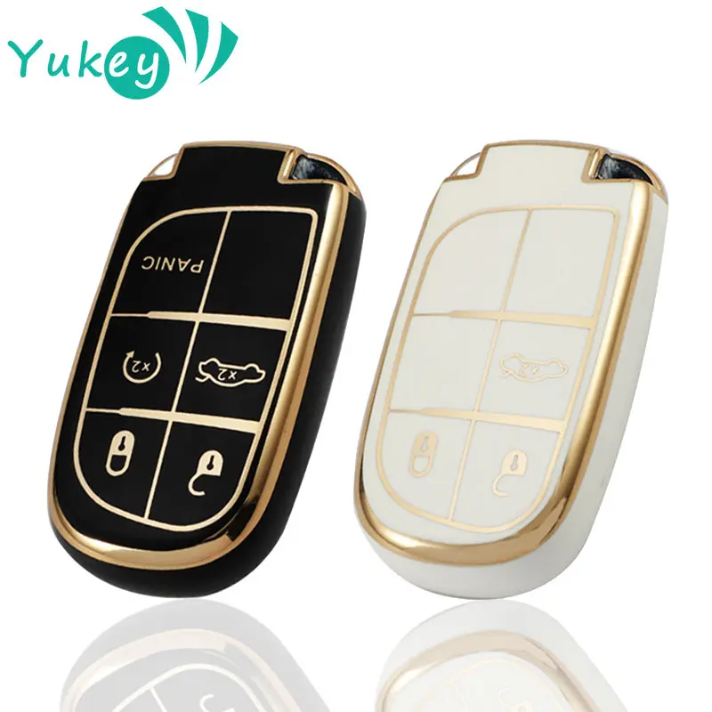 

3 5 Buttons TPU Car Key Case Cover For Jeep Grand Cherokee Dodge JCUV Dart Journey Chrysler 300C Fiat Remote Fob Keychain