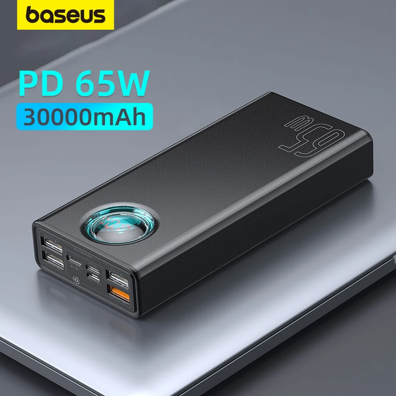 Baseus 65W Power Bank 30000mAh PD Quick Charge FCP SCP Powerbank Portable External Charger For MacBook Pro Laptop iPhone Xiaomi
Baseus 65W Power Bank 30000mAh PD Quick Charge FCP SCP Powerbank Portable External Charger For MacBook Pro Laptop iPhone Xiaomi