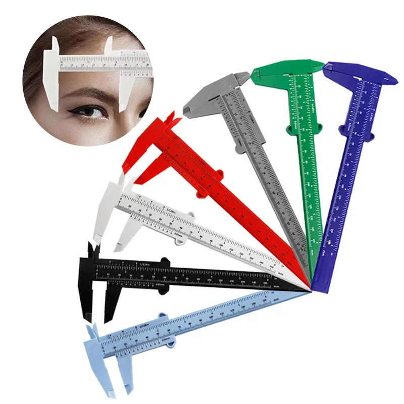Portable 150MM Plastic Eyebrow Measuring Vernier Caliper Tattoo Caliper Ruler Plastic Permanent Makeup Measurement Tools 
Portable 150MM Plastic Eyebrow Measuring Vernier Caliper Tattoo Caliper Ruler Plastic Permanent Makeup Measurement Tools
