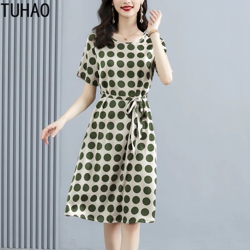 TUHAO Dot Printed Women Dress for Office Lady Elegant Chic Dresses Lady O-neck Summer Dresses High Waist Female Clothing 4XL 5XL
TUHAO Dot Printed Women Dress for Office Lady Elegant Chic Dresses Lady O-neck Summer Dresses High Waist Female Clothing 4XL 5XL