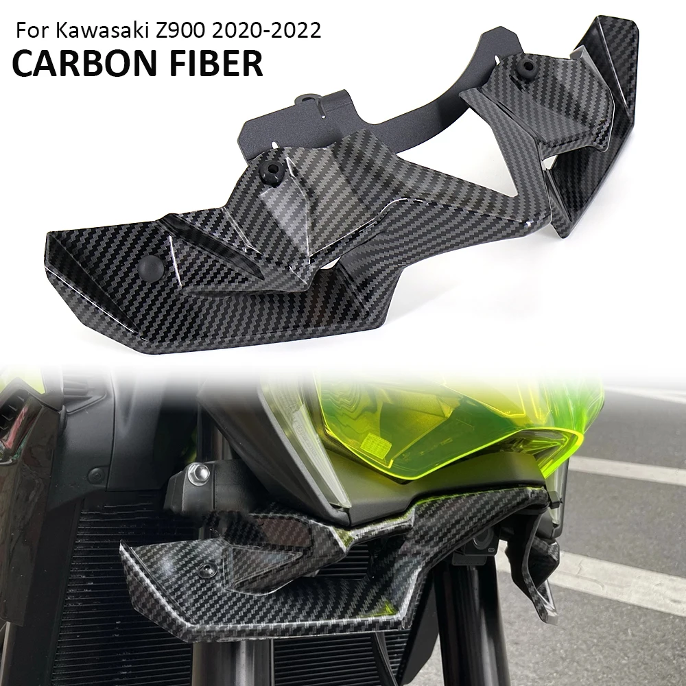 

Carbon fiber Naked Front Spoiler Winglet Aerodynamic Wing Kit Spoiler for Kawasaki Z900 Z 900 2020 2021 2022 Motorcycle Fairing