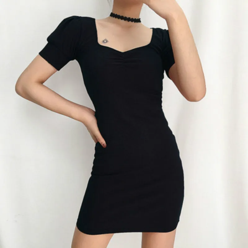 Summer Simple Solid Color Dress Women Casual Puff Sleeve Square Collar High Waist Short Sleeve Dress 2021 Streetwear New Fashion
Summer Simple Solid Color Dress Women Casual Puff Sleeve Square Collar High Waist Short Sleeve Dress 2021 Streetwear New Fashion