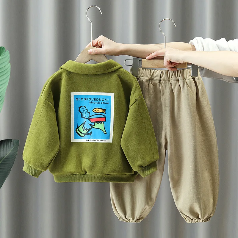 Autumn Korean Teenagers Boys Loose Clothes Set Zip-up jacket + baggy Pants 2PCS Boys Outfit Casual Children's Streetwear 2-10Y
Autumn Korean Teenagers Boys Loose Clothes Set Zip-up jacket + baggy Pants 2PCS Boys Outfit Casual Children's Streetwear 2-10Y