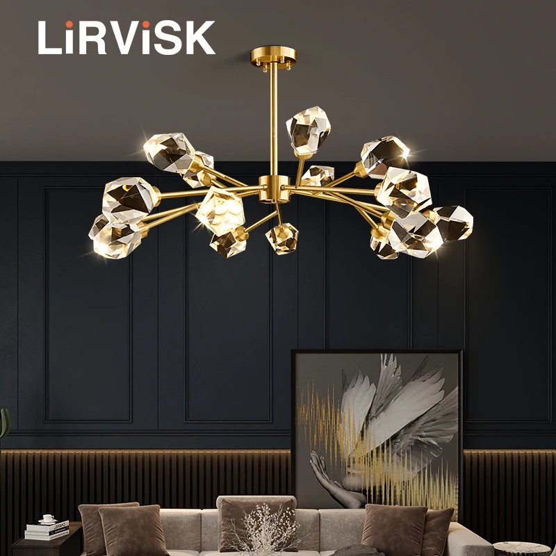 

18-Light Chandelier, Sputnik Modern Crystal Chandelier Ceiling Light for Kitchen Bedroom Living Room Dining Room DD-288-18