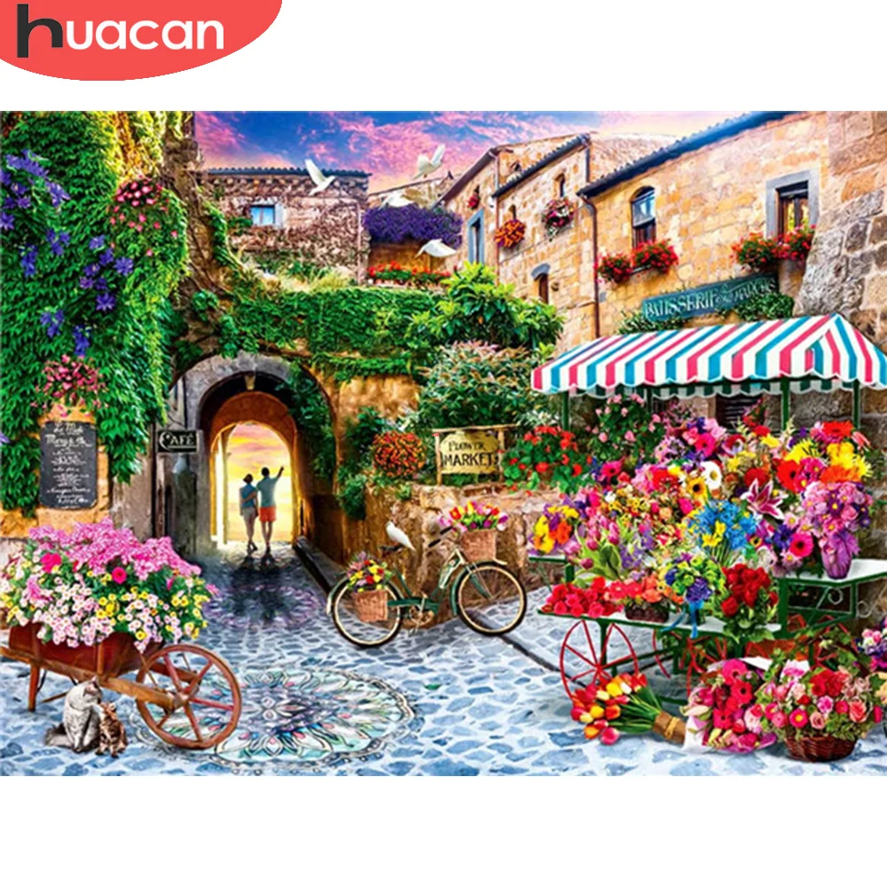 HUACAN 5D Diamond Painting Flower Full Drill Square Diamond Embroidery Cross Stitch House Diamond Mosaic Landscape Handmade Gift
HUACAN 5D Diamond Painting Flower Full Drill Square Diamond Embroidery Cross Stitch House Diamond Mosaic Landscape Handmade Gift