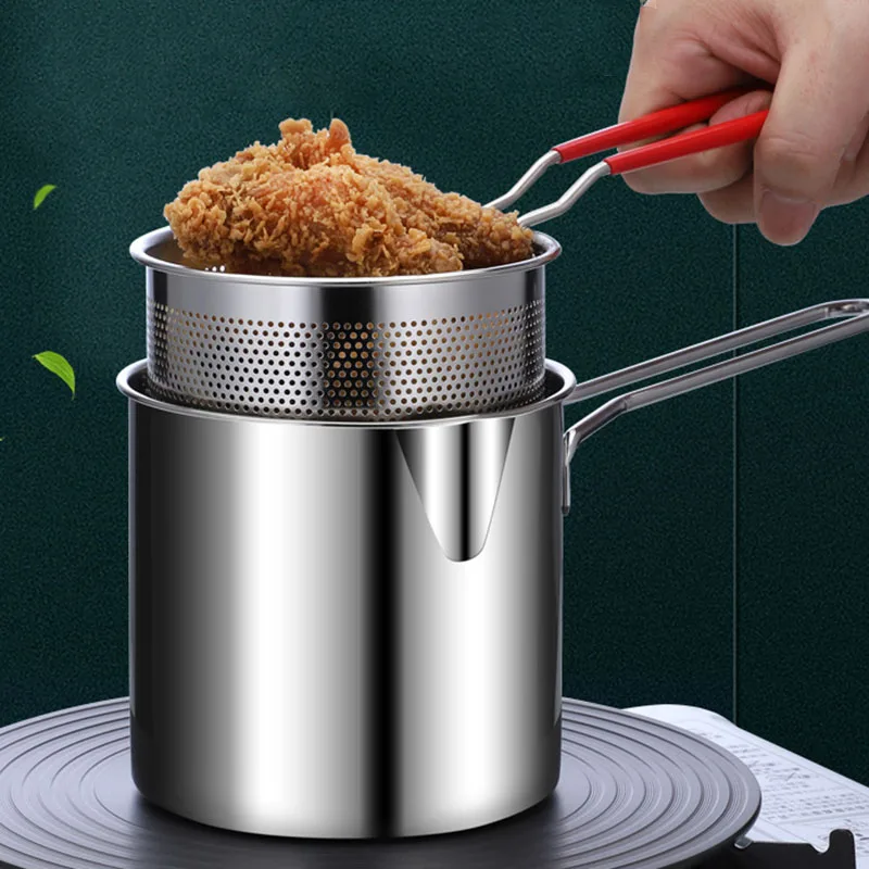1200ML Deep Frying Pot 304 Stainless Steel Kitchen Fryer With Strainer Tempura Fryer Pan Chicken Fried Home Cooking Tools
1200ML Deep Frying Pot 304 Stainless Steel Kitchen Fryer With Strainer Tempura Fryer Pan Chicken Fried Home Cooking Tools