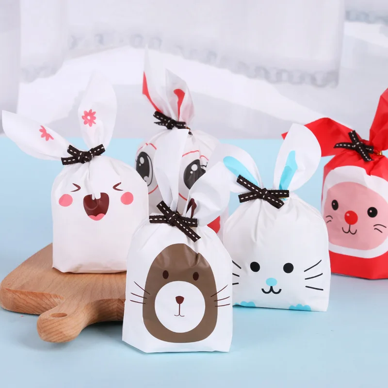 

New cute long ears baking bag Rabbit bag Biscuit bag Happy sugar bag pastry snow crisp bag