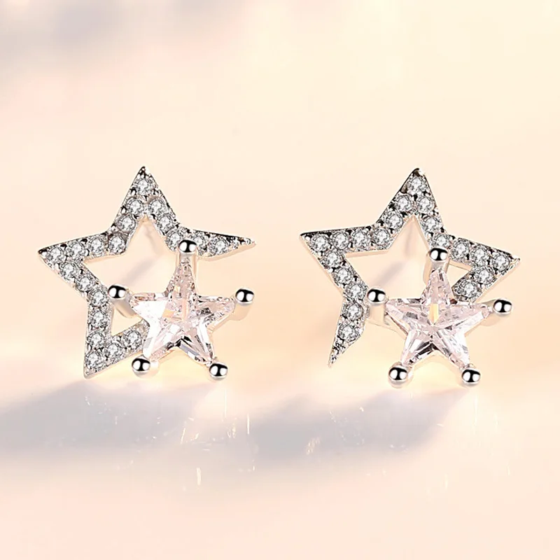 2021 New Design 925 Sterling Silver Fashion Woman Jewelry Zircon Crystal Personality Five-pointed Star Earrings Studs
2021 New Design 925 Sterling Silver Fashion Woman Jewelry Zircon Crystal Personality Five-pointed Star Earrings Studs