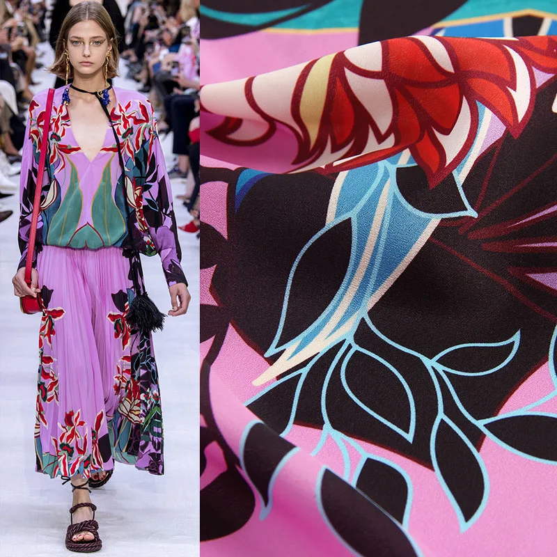 European and American brand high quality printed fabric crepe spring and summer vacation style plant graffiti DIY fabric by yard
European and American brand high quality printed fabric crepe spring and summer vacation style plant graffiti DIY fabric by yard