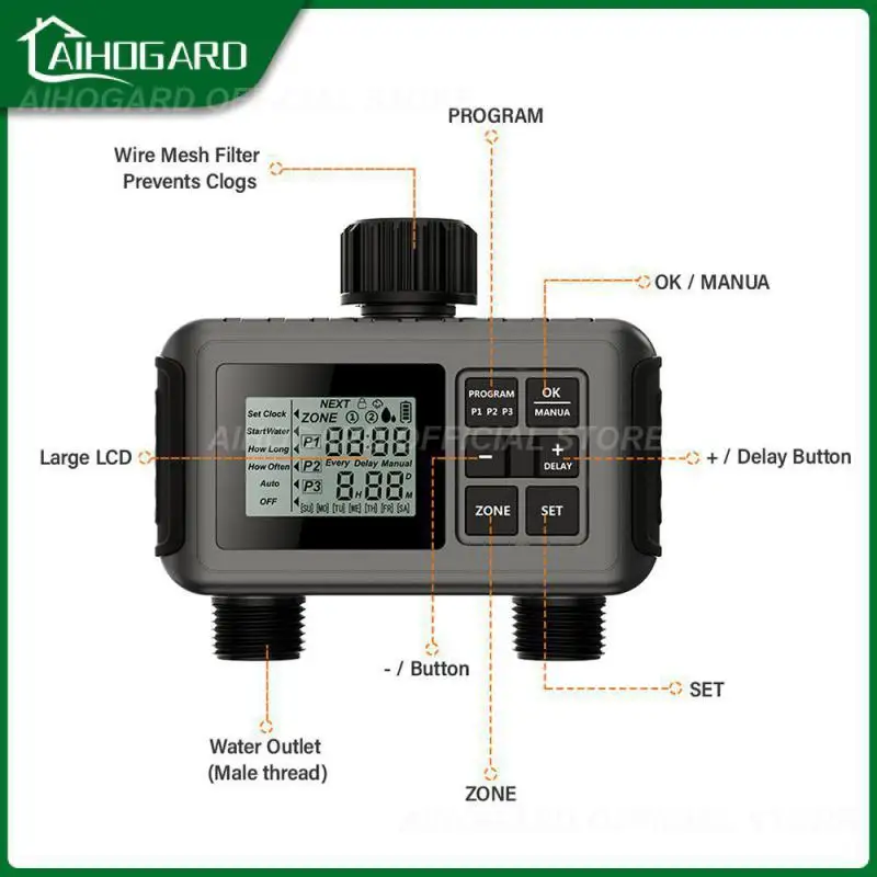 Watering Up Irrigation Controller Large Screen Display Water Timer Automatic Irrigation Fully Adjustable Program Irrigator Timer
Watering Up Irrigation Controller Large Screen Display Water Timer Automatic Irrigation Fully Adjustable Program Irrigator Timer