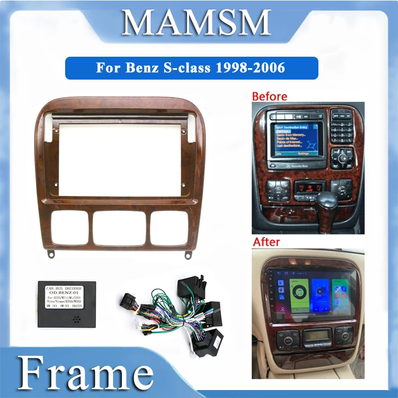 9" 2 Din Android Car Radio Frame Kit For Benz S-class 1998-2006 Auto Stereo Head Unit Dash Panel Mounting Fascia
9" 2 Din Android Car Radio Frame Kit For Benz S-class 1998-2006 Auto Stereo Head Unit Dash Panel Mounting Fascia