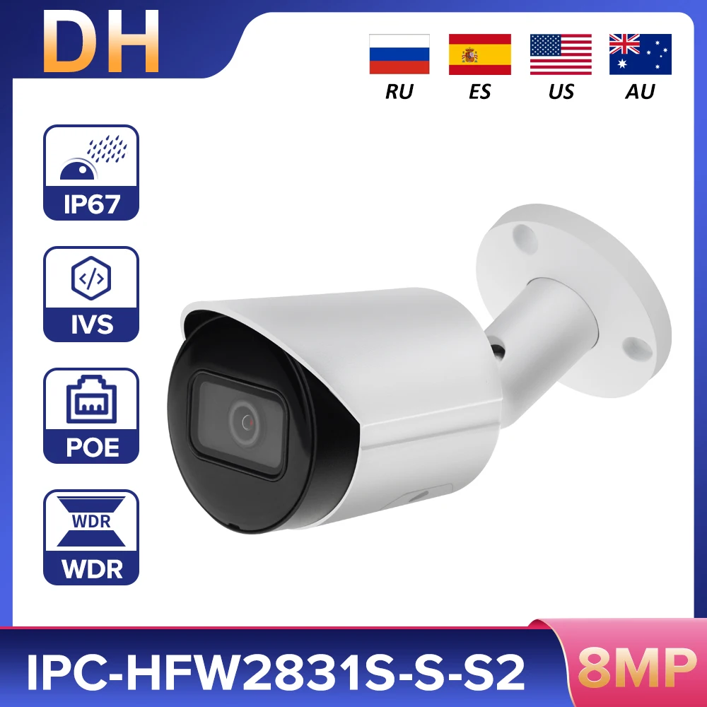 DH 8MP IP Camera IPC-HFW2831S-S-S2 Starlight Surveillance CCTV Bullet Network Camera PoE H.265 Webcam Waterproof Security IPC
DH 8MP IP Camera IPC-HFW2831S-S-S2 Starlight Surveillance CCTV Bullet Network Camera PoE H.265 Webcam Waterproof Security IPC