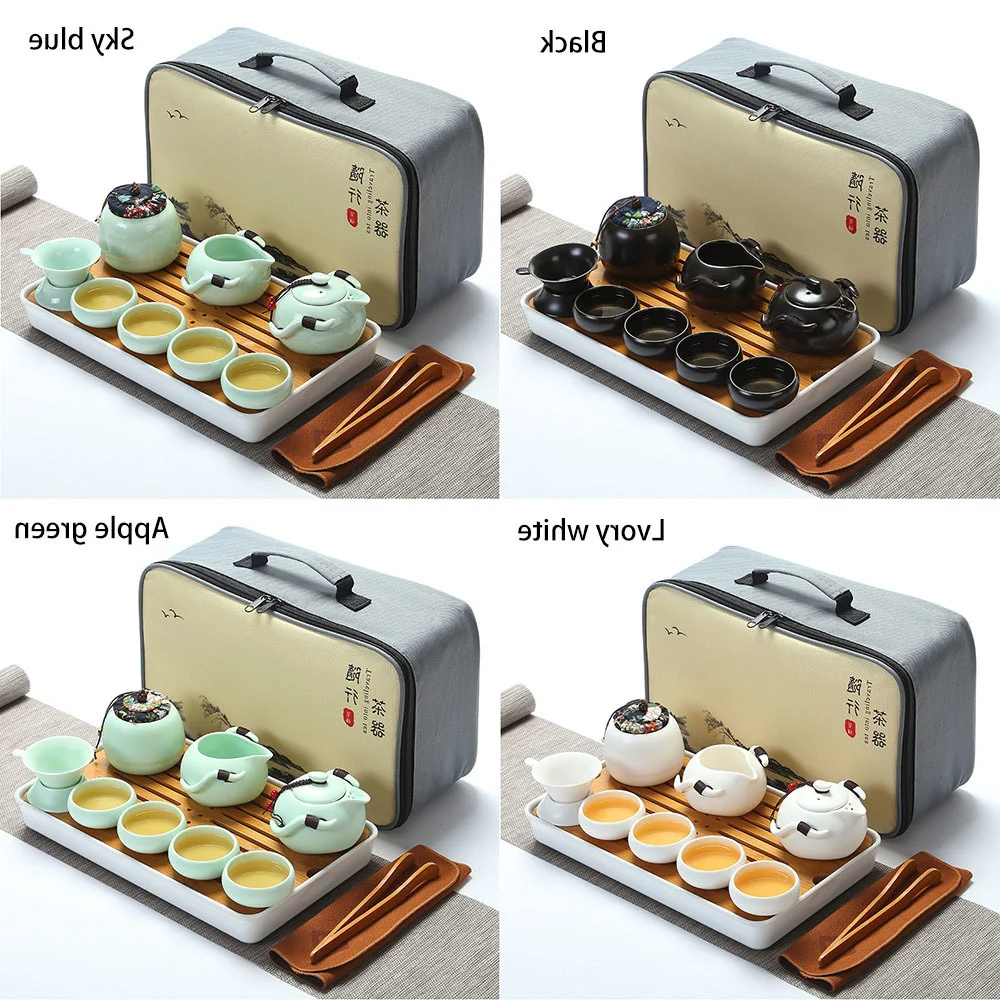 Kungfu Portable Set With Teapot Teacups Canister Tea Tray And Gift Bag For Travel Home Outdoor Office
Kungfu Portable Set With Teapot Teacups Canister Tea Tray And Gift Bag For Travel Home Outdoor Office