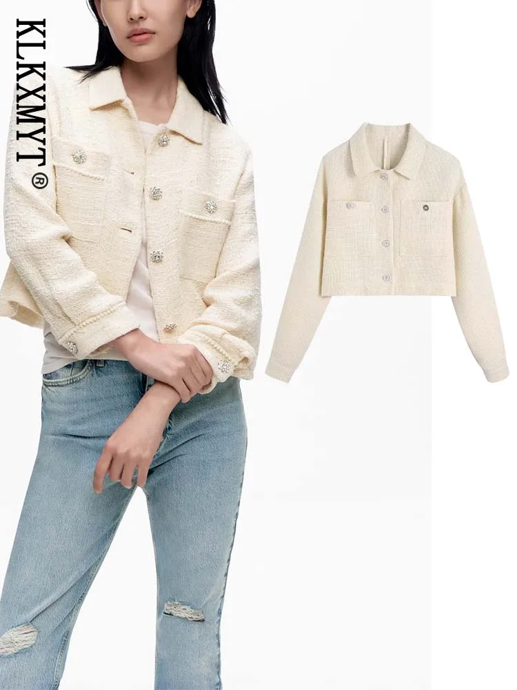 Zar TRAF Women Jacket Spring 2022 Fashion With Jewelry Button Tweed Jackets Coat Vintage Long Sleeve Pocket Outerwear Tops
Zar TRAF Women Jacket Spring 2022 Fashion With Jewelry Button Tweed Jackets Coat Vintage Long Sleeve Pocket Outerwear Tops