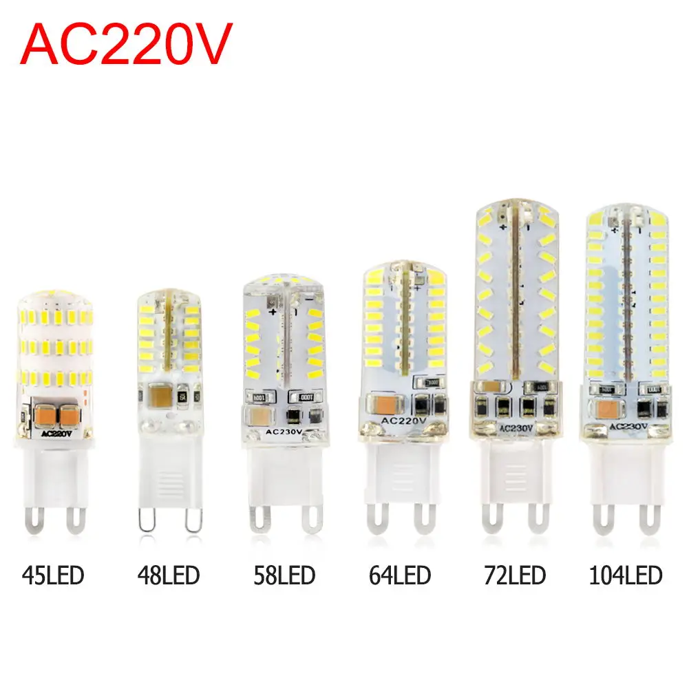 

Brightest G9LED Lamp AC220V 6W 7W 9W Ceramic 3014 LED Bulb Warm/Cool White Spotlight replace Halogen light G9 LED Corn Bulb Lamp