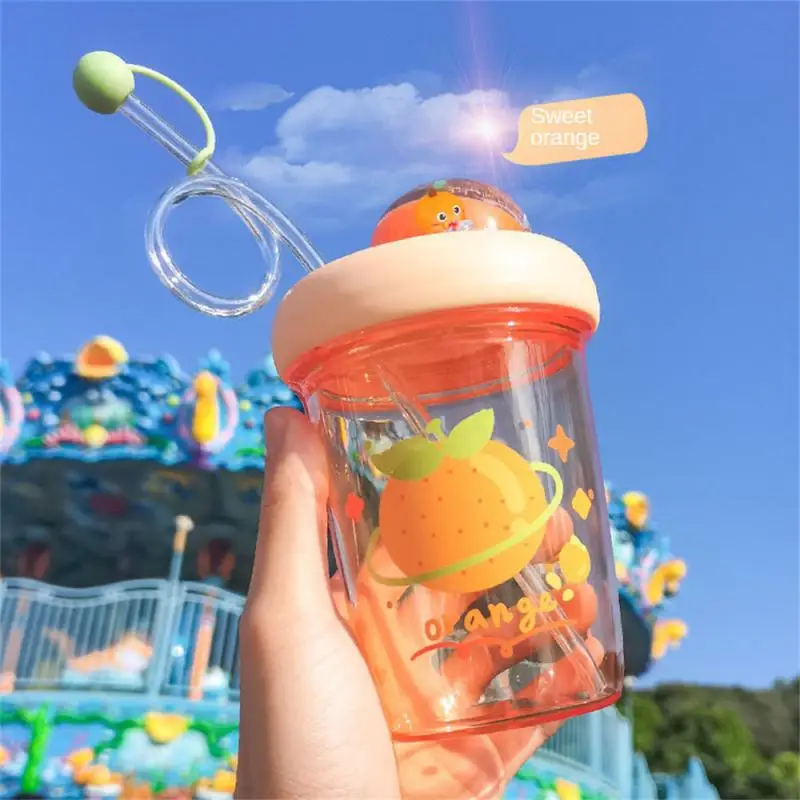 

Creative Childrens Water Absorption Cup Cartoon Fruit Landscape Transfer Cup Cute Straw Cup Childrens Water Cup