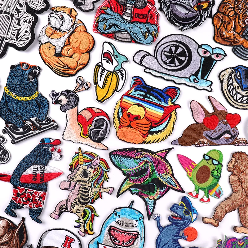 Colourful Tiger/Embroidery Patch Punk Animal Patch Iron On Patches For Clothing Jean DIY Dinosaur Shark Bear Patches Sew Sticker
Colourful Tiger/Embroidery Patch Punk Animal Patch Iron On Patches For Clothing Jean DIY Dinosaur Shark Bear Patches Sew Sticker
