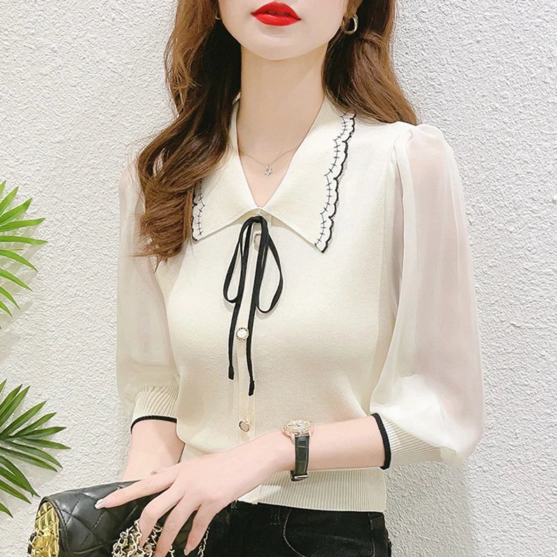 Autumn Winter Women Top New Fashion 3/4 Sleeve Short Knitted Sweater Sweet Bowknot Pullovers Shirt
Autumn Winter Women Top New Fashion 3/4 Sleeve Short Knitted Sweater Sweet Bowknot Pullovers Shirt