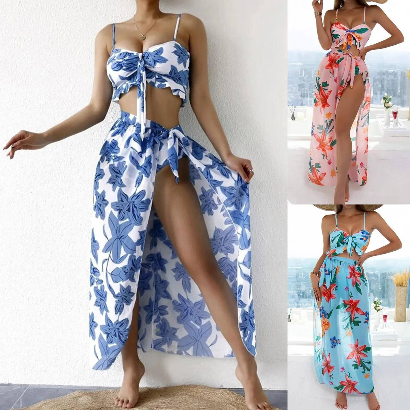 New Custom Three Pieces Bathing Suit Long Skirt Cover Up High Waisted Women Swimwear
New Custom Three Pieces Bathing Suit Long Skirt Cover Up High Waisted Women Swimwear