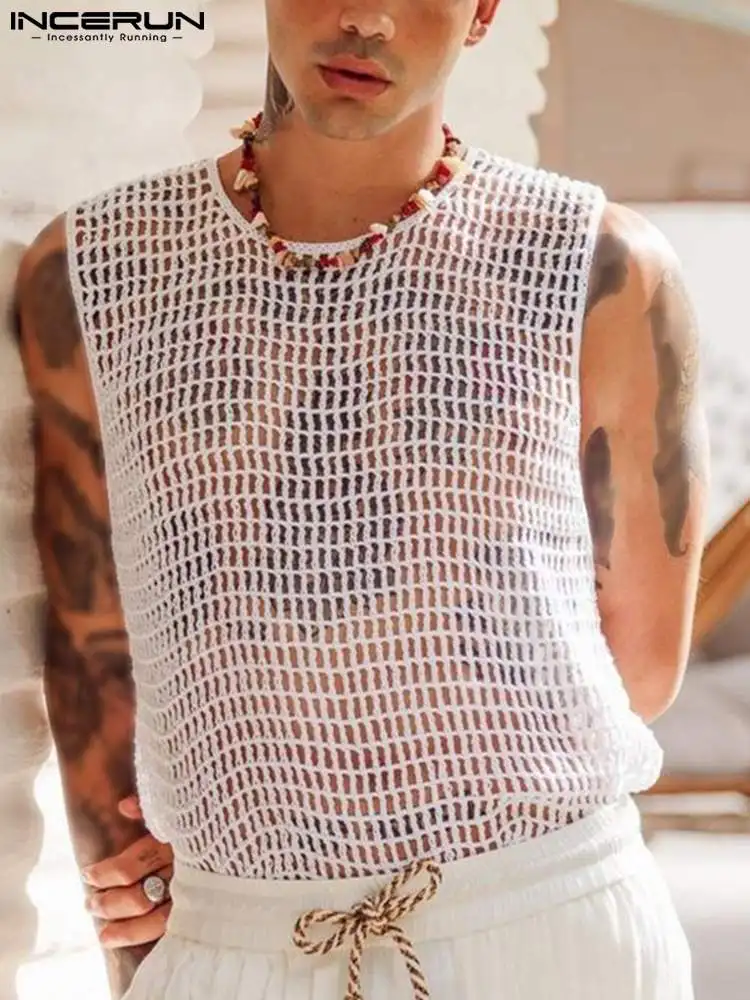 INCERUN Men Mesh Tank Tops Transparent O-neck Sleeveless Summer Vests 2022 Streetwear Sexy Beach Vacation Casual Tops Men S-5XL
INCERUN Men Mesh Tank Tops Transparent O-neck Sleeveless Summer Vests 2022 Streetwear Sexy Beach Vacation Casual Tops Men S-5XL
