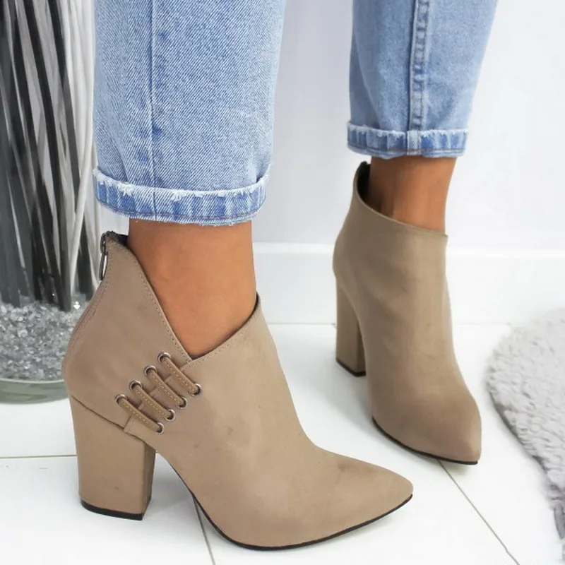 New Spring Autumn Ankle Boots Soft Leather Woman Boots Pointed High Heels Shoes Fashion Thick Heel Back Zipper Women Shoes Boot
New Spring Autumn Ankle Boots Soft Leather Woman Boots Pointed High Heels Shoes Fashion Thick Heel Back Zipper Women Shoes Boot