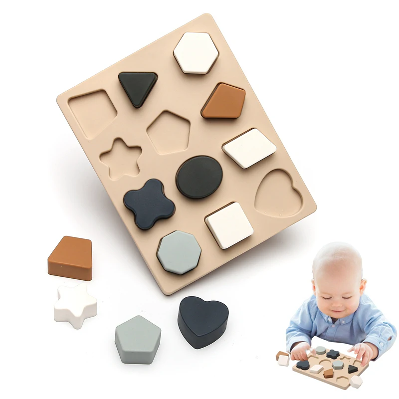 3D Silicone Geometric Puzzle Montessori Creative Jigsaw Toys For Children Food Grade Silicone Teether Kid Educational Toys Gift
3D Silicone Geometric Puzzle Montessori Creative Jigsaw Toys For Children Food Grade Silicone Teether Kid Educational Toys Gift