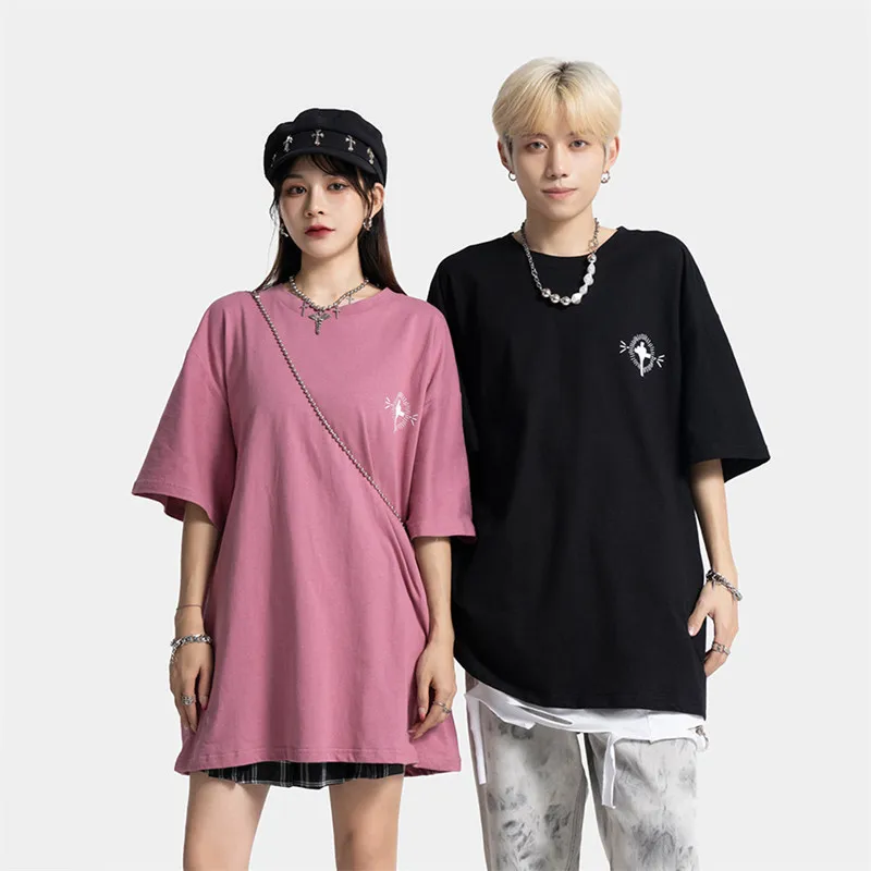 Summer Men's T-Shirt Couples Letter Print Trendy Round Neck Half Sleeve T-Shirt New Large Size Loose Best Street Men's Oversized
Summer Men's T-Shirt Couples Letter Print Trendy Round Neck Half Sleeve T-Shirt New Large Size Loose Best Street Men's Oversized