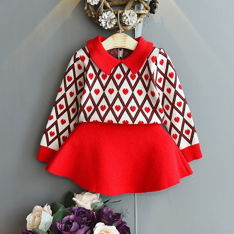 Autumn Winter Girls Sweater Set Long Sleeve Warm Knitted Top Skirt Fall Clothes for Toddler Girls Baby Girl Clothes 2pcs 2-6Y
Autumn Winter Girls Sweater Set Long Sleeve Warm Knitted Top Skirt Fall Clothes for Toddler Girls Baby Girl Clothes 2pcs 2-6Y