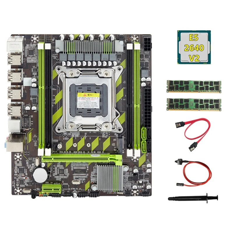 X79 Motherboard+E5 2640 V2 CPU+2X4GB DDR3 1600Mhz REG ECC RAM Memory+SATA Cable+Switch Cable+Thermal Grease M.2 NVME
X79 Motherboard+E5 2640 V2 CPU+2X4GB DDR3 1600Mhz REG ECC RAM Memory+SATA Cable+Switch Cable+Thermal Grease M.2 NVME