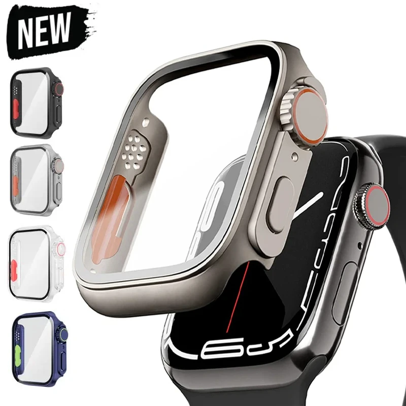 Glass+Case For Apple Watch Case 45mm 44mm 41mm 40mm 42mm 38mm Screen Protector Appearance Upgrade to Ultra For iwatch 8 7 6 5 4
Glass+Case For Apple Watch Case 45mm 44mm 41mm 40mm 42mm 38mm Screen Protector Appearance Upgrade to Ultra For iwatch 8 7 6 5 4