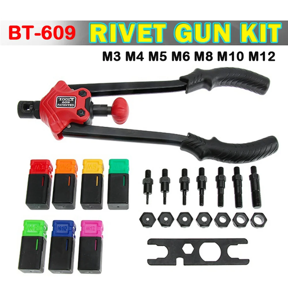 1PC BT-609 Rivet Nut Gun with 7 Sizes Replacement Part Thread Manual Riveter Rivet Gun Kit
1PC BT-609 Rivet Nut Gun with 7 Sizes Replacement Part Thread Manual Riveter Rivet Gun Kit