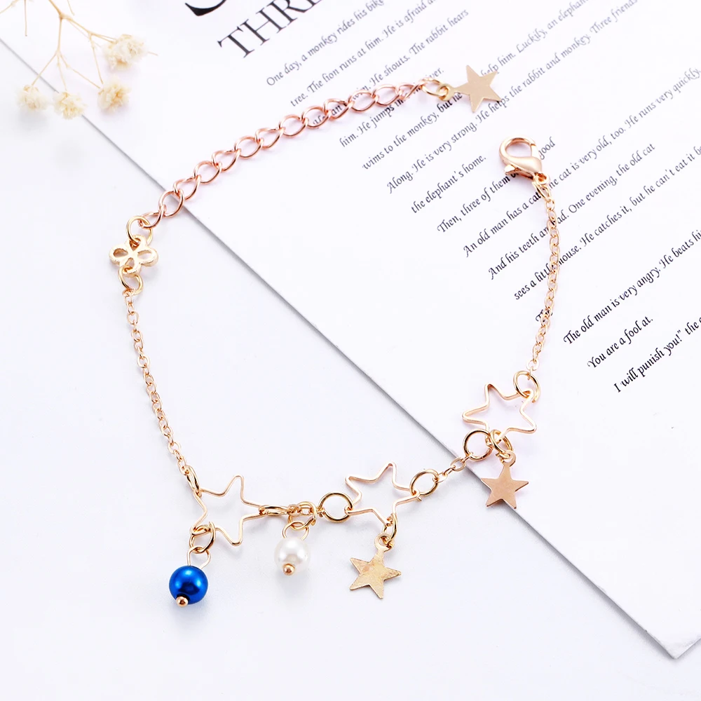 Blue Beads Pearl Bracelets for Women Boho Star Jewelry Geometric Leaves Beads Layered Hand Chain Charm Bracelet
Blue Beads Pearl Bracelets for Women Boho Star Jewelry Geometric Leaves Beads Layered Hand Chain Charm Bracelet