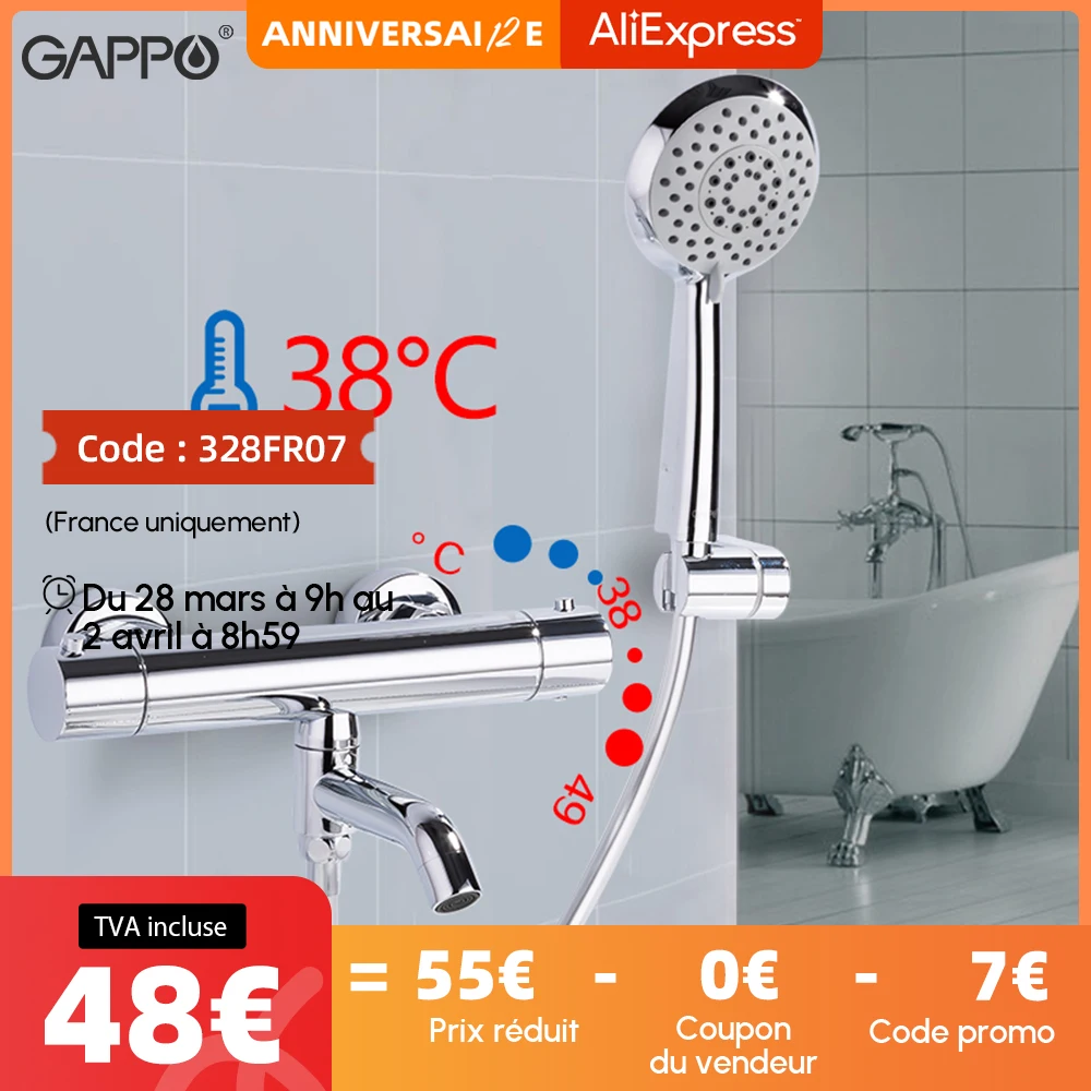 

GAPPO Shower Faucets thermostatic shower faucet bathroom bathtub faucet taps bath shower mixer set waterfall shower head set