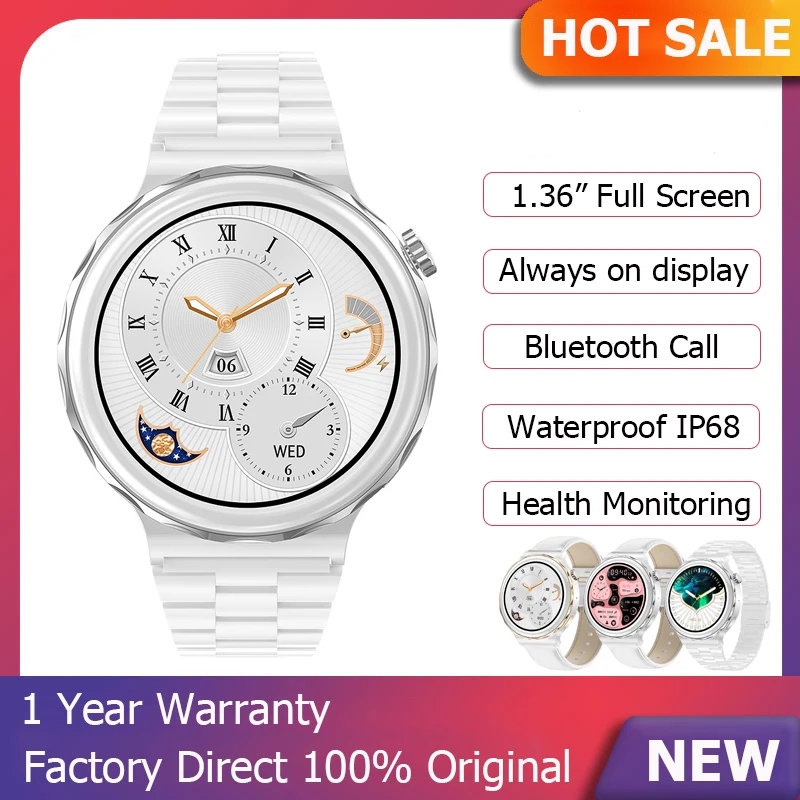 Smart Watch Women IP68 Waterproof 260mAh Smartwatch Bluetooth Call NFC 1.36" Fitness Bracelet Wireless Charger for iOS Android
Smart Watch Women IP68 Waterproof 260mAh Smartwatch Bluetooth Call NFC 1.36" Fitness Bracelet Wireless Charger for iOS Android