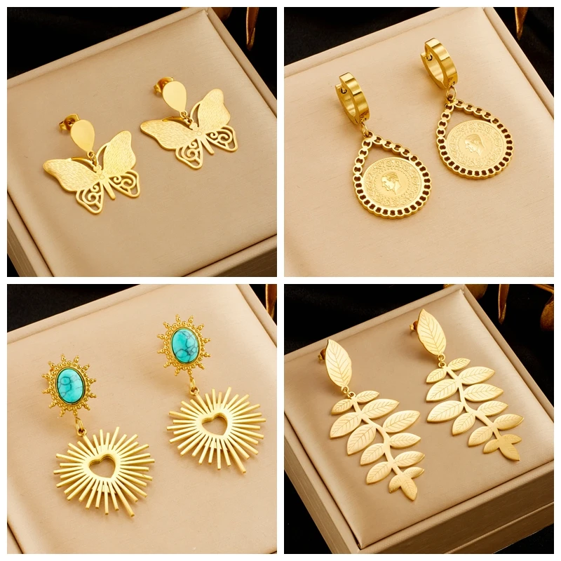 DIEYURO 316L Stainless Steel Heart Butterfly Leaf Drop Earrings For Women Girl Fashion Anti-rust Ear Jewelry Gift Party Серьги
DIEYURO 316L Stainless Steel Heart Butterfly Leaf Drop Earrings For Women Girl Fashion Anti-rust Ear Jewelry Gift Party Серьги
