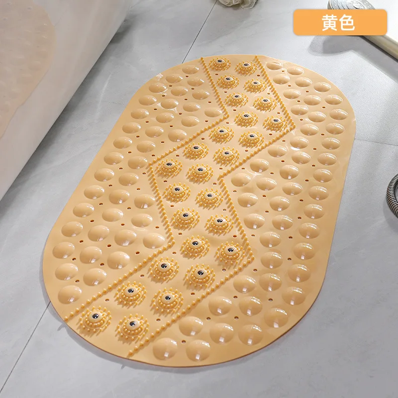 

2021 Large Strong Suction Thin Bathroom Mat Anti Slip Bath Shower Mat PVC Massage Particles Foot Pad Odorless Non-Toxic Bath Mat