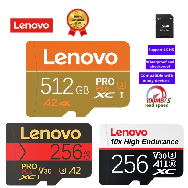 

Lenovo оригинальная новейшая карта памяти Micro C10 U3 4K HD Trans 128 ГБ SD флэш-карты для камеры GoPro DJI Nintendo Switch TF карта