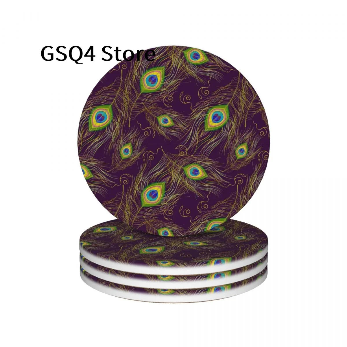 Peacock Coasters of Drinks Set of 4 Cup Holders Water Absorbing Ceramic Drinks Coaster for Home Kitchen Gift Decor
Peacock Coasters of Drinks Set of 4 Cup Holders Water Absorbing Ceramic Drinks Coaster for Home Kitchen Gift Decor