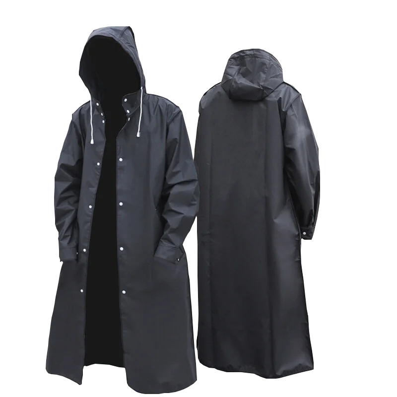 Black Fashion Adult Waterproof Long Raincoat Women Men Rain coat Hooded For Outdoor Hiking Travel Fishing Climbing JU33004 
Black Fashion Adult Waterproof Long Raincoat Women Men Rain coat Hooded For Outdoor Hiking Travel Fishing Climbing JU33004