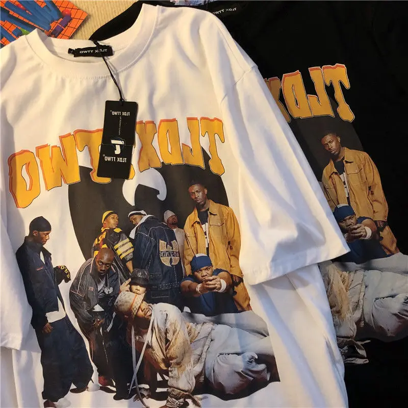 Summer T-Shirt Women European and American Portrait Print Letters Loose Round Neck Short Sleeved T-shirt Men Goth Tops Y2k Top
Summer T-Shirt Women European and American Portrait Print Letters Loose Round Neck Short Sleeved T-shirt Men Goth Tops Y2k Top