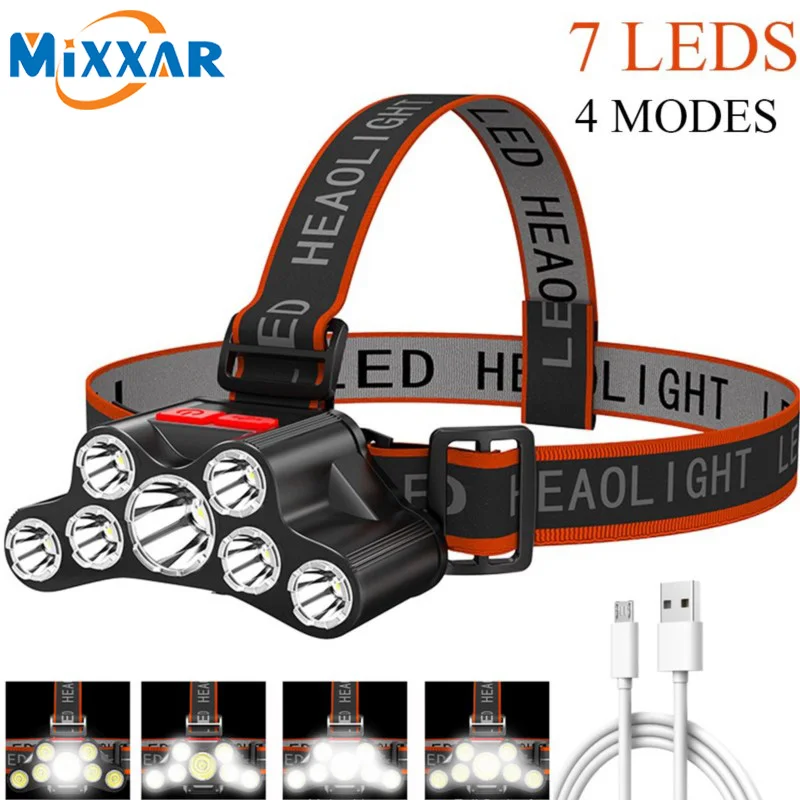 ZK50 7LED Flashlight Lantern USB Rechargeable Headlamp Super Bright 4 Modes Headlamp Waterproof Outdoor Emergency Flashlight
ZK50 7LED Flashlight Lantern USB Rechargeable Headlamp Super Bright 4 Modes Headlamp Waterproof Outdoor Emergency Flashlight