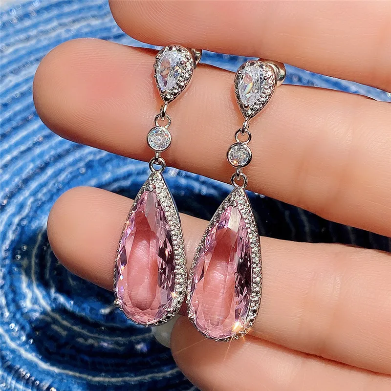 Luxury Pink Crystal Drop Earrings Cubic Zirconia Water Drop Shaped Dangle Earring For Women Romance Party Wedding Jewelry
Luxury Pink Crystal Drop Earrings Cubic Zirconia Water Drop Shaped Dangle Earring For Women Romance Party Wedding Jewelry