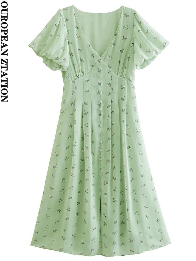 PAILETE Women fashion floral print front button chiffon midi dress vintage v neck short sleeve summer female dresses vestidos
PAILETE Women fashion floral print front button chiffon midi dress vintage v neck short sleeve summer female dresses vestidos